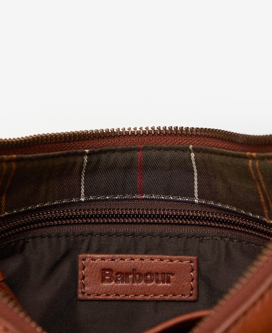 Barbour Laire Leather Half-Moon Bag- Classic Brown