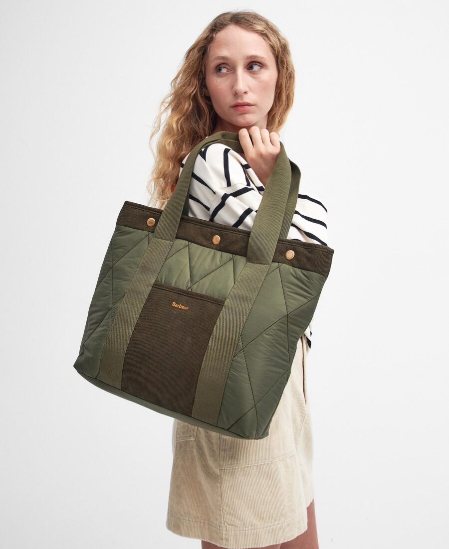 Barbour Healy Quilted Tote Bag- Olive