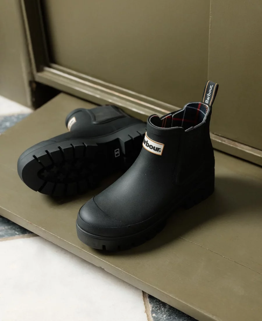 Barbour Halton Chelsea Wellington Boots-Black