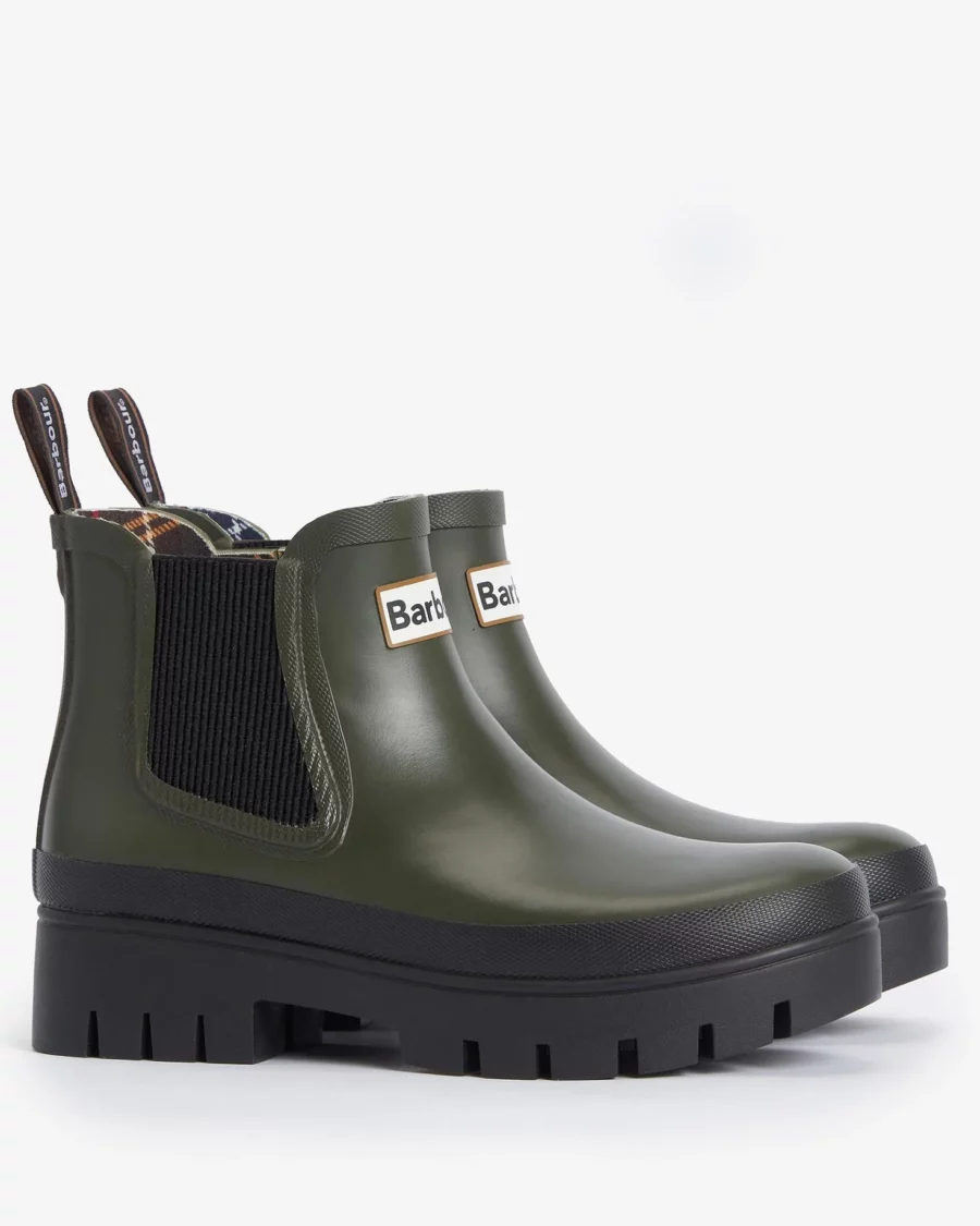 Barbour Halton Chelsea Wellington Boot-Olive/Black