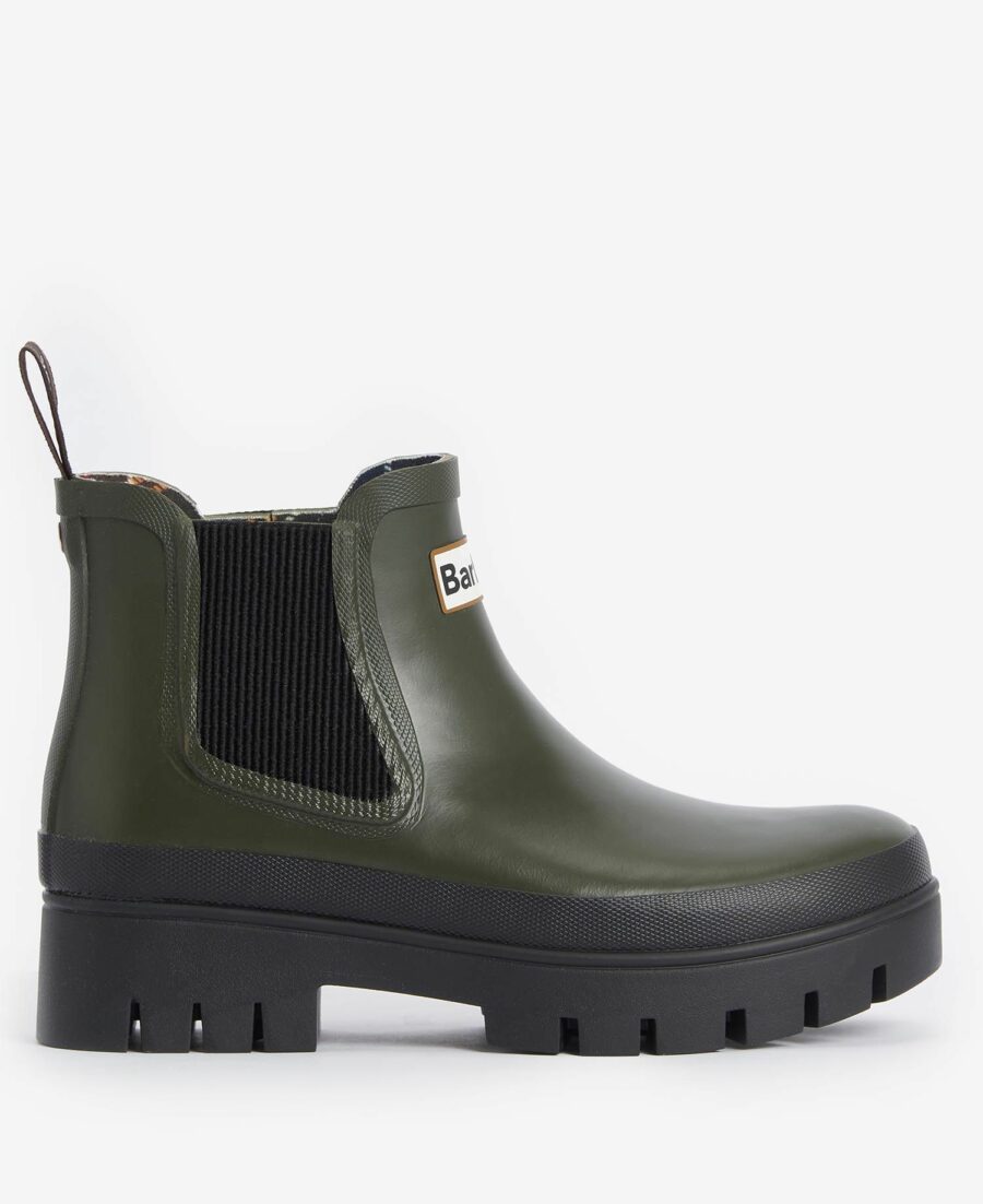 Barbour Halton Chelsea Wellington Boot-Olive/Black