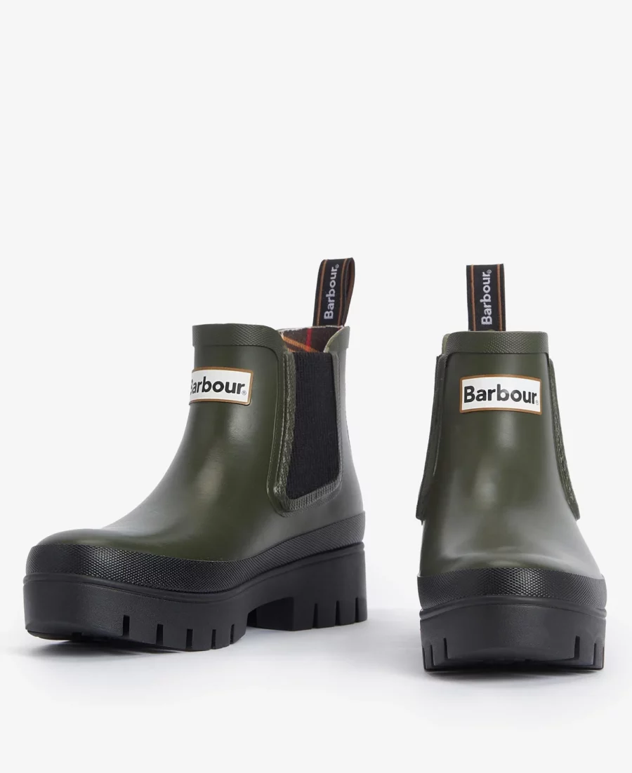 Barbour Halton Chelsea Wellington Boot-Olive/Black