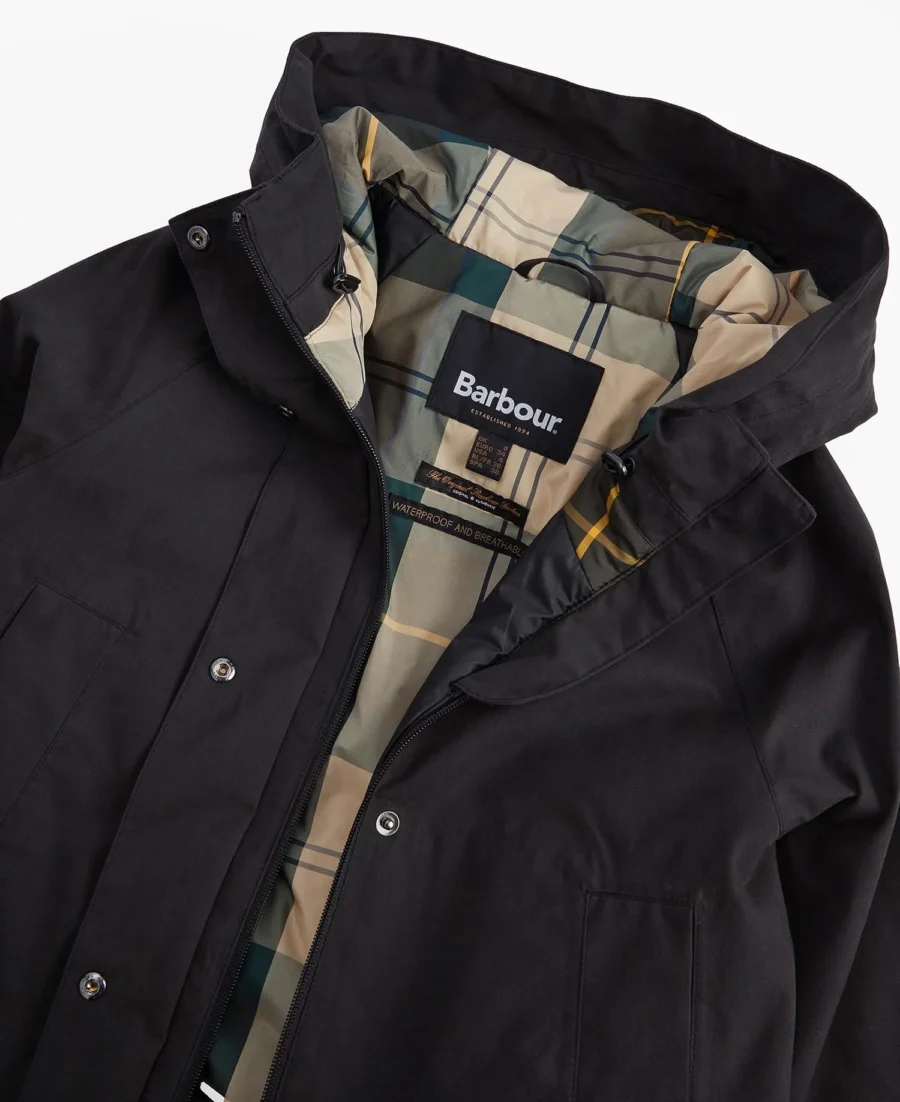 Barbour Winter Beadnell Waterproof Jacket-Black/Ancient