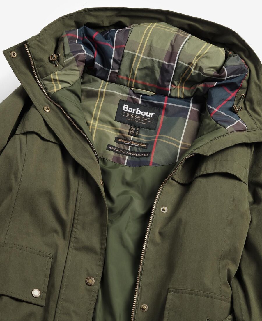 Barbour Redway Waterproof Jacket-Olive/Classic Tartan