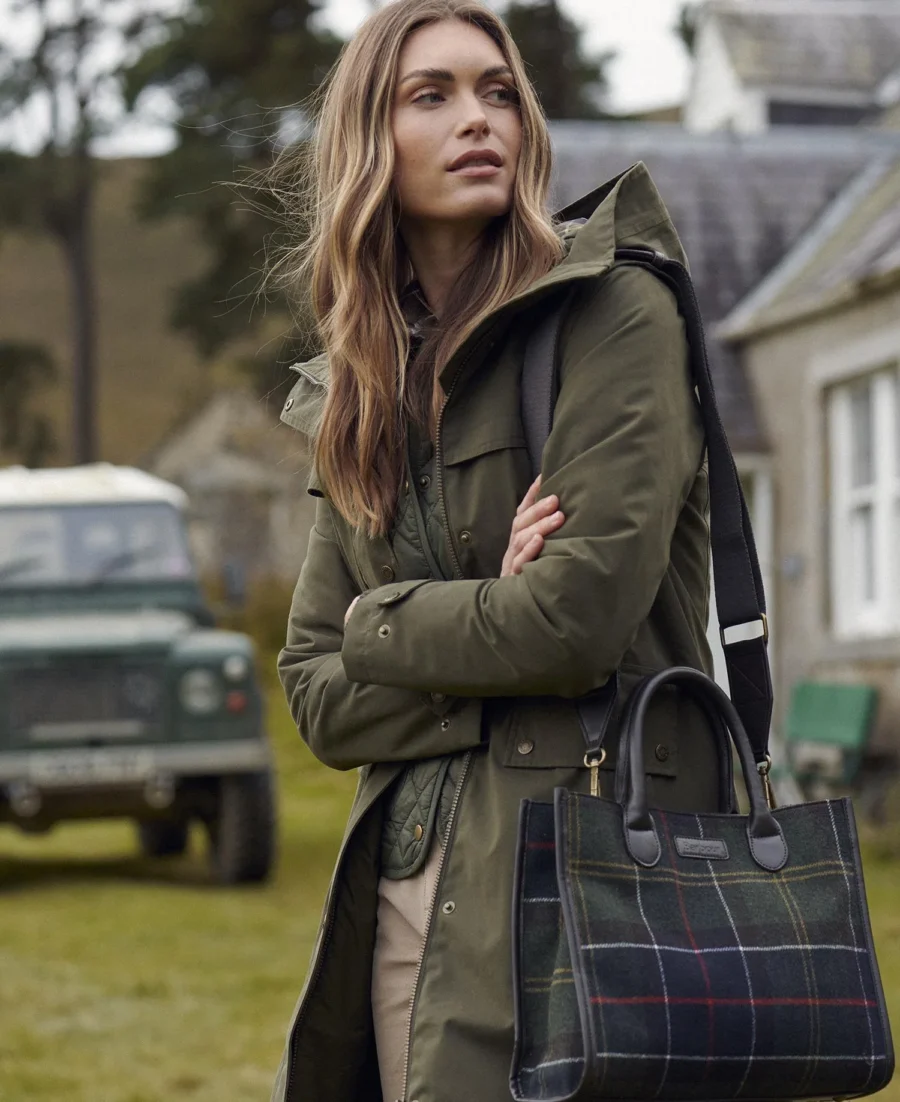 Barbour Redway Waterproof Jacket-Olive/Classic Tartan