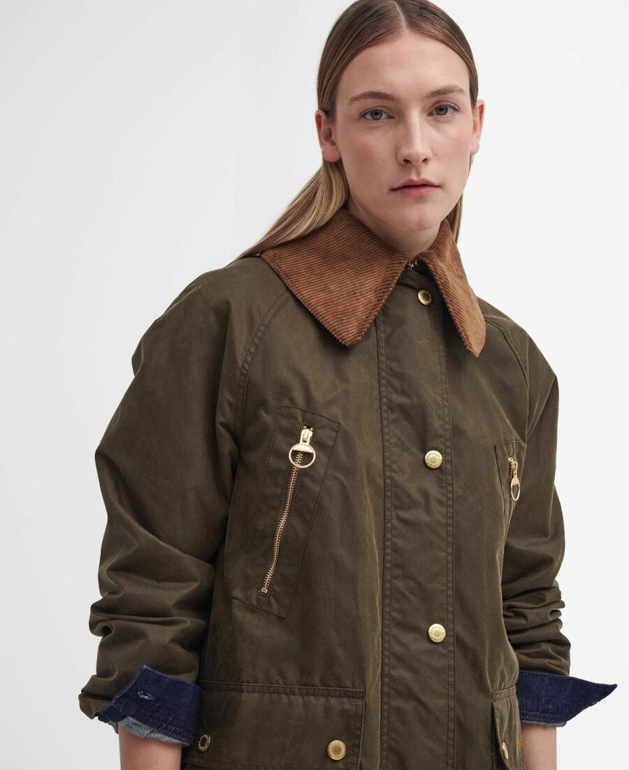 Barbour Ebberston Wax Jacket-Beech/Classic