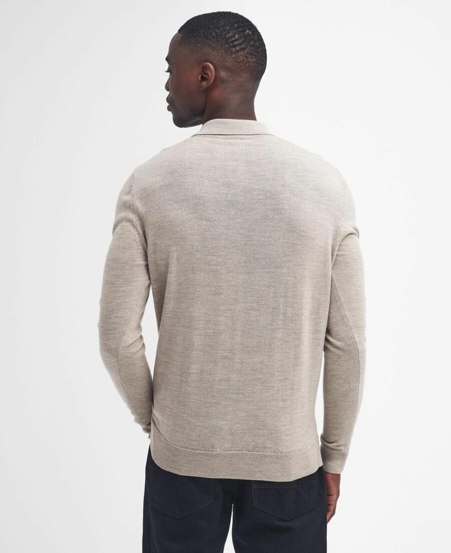 B.Intl Merlin Merino Polo Jumper-Brindle