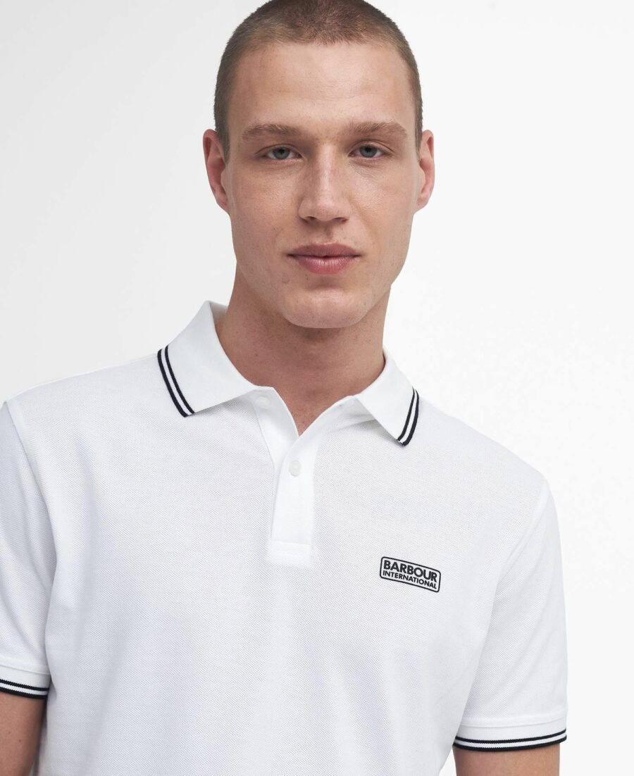 B.Intl Evan Tipped Polo Shirt- White