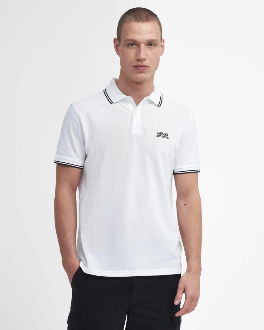 B.Intl Evan Tipped Polo Shirt- White