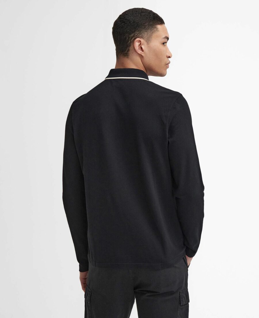 B.Intl Hampstead Long Sleeve Polo Shirt-Black