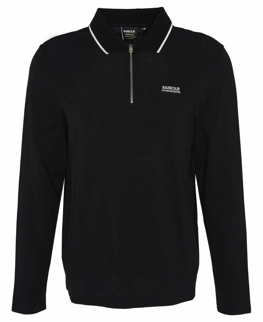 B.Intl Hampstead Long Sleeve Polo Shirt-Black