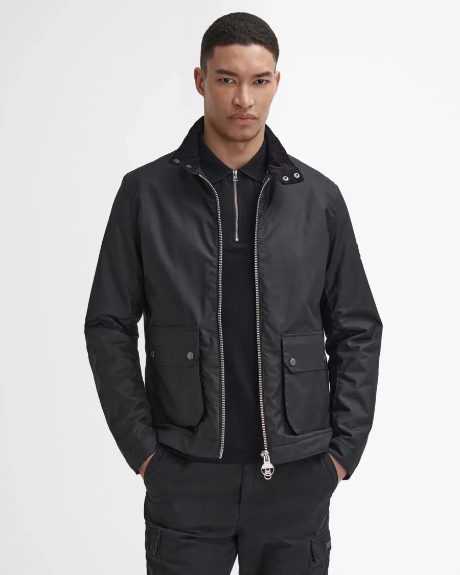 B.Intl Lutlaw Harrington Wax Jacket-Black