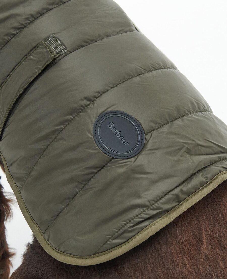 Barbour Baffle Quilted Dog Coat-Olive