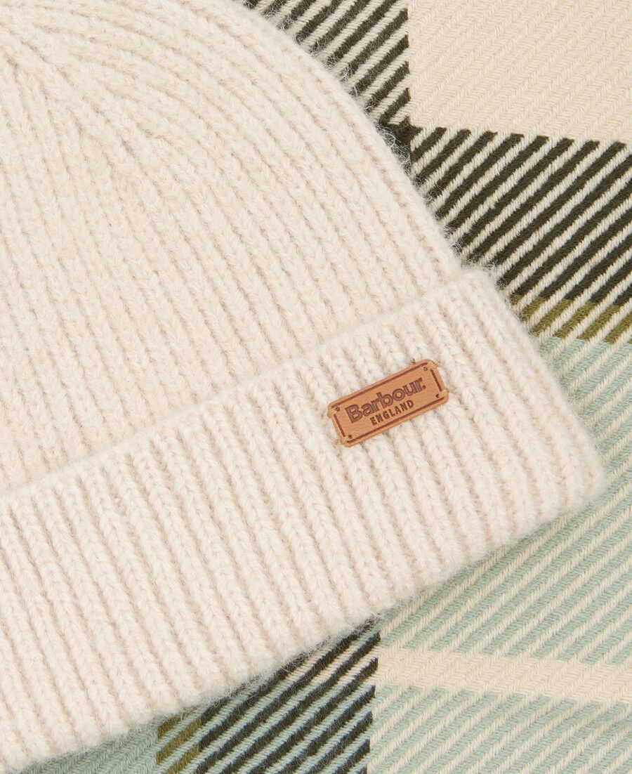 Barbour Pendle Beanie & Blair Scarf Gift Set-Soft Mint