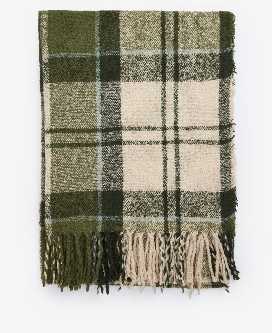 Barbour Tartan Boucle Scarf-Ancient Loden