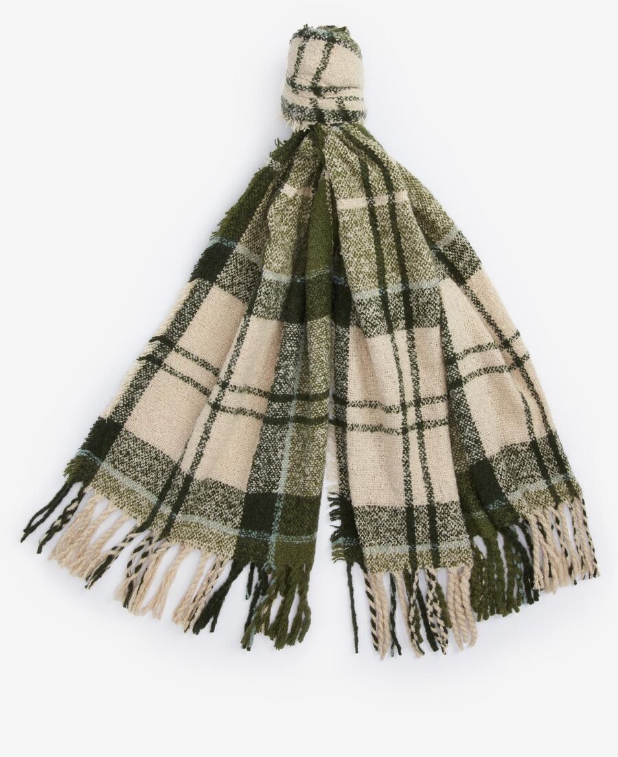 Barbour Tartan Boucle Scarf-Ancient Loden