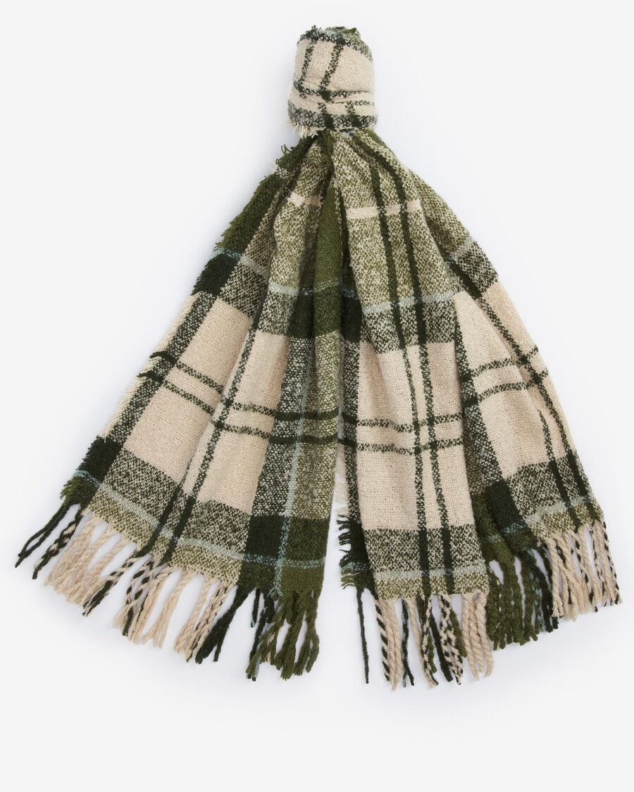 Barbour Tartan Boucle Scarf-Ancient Loden