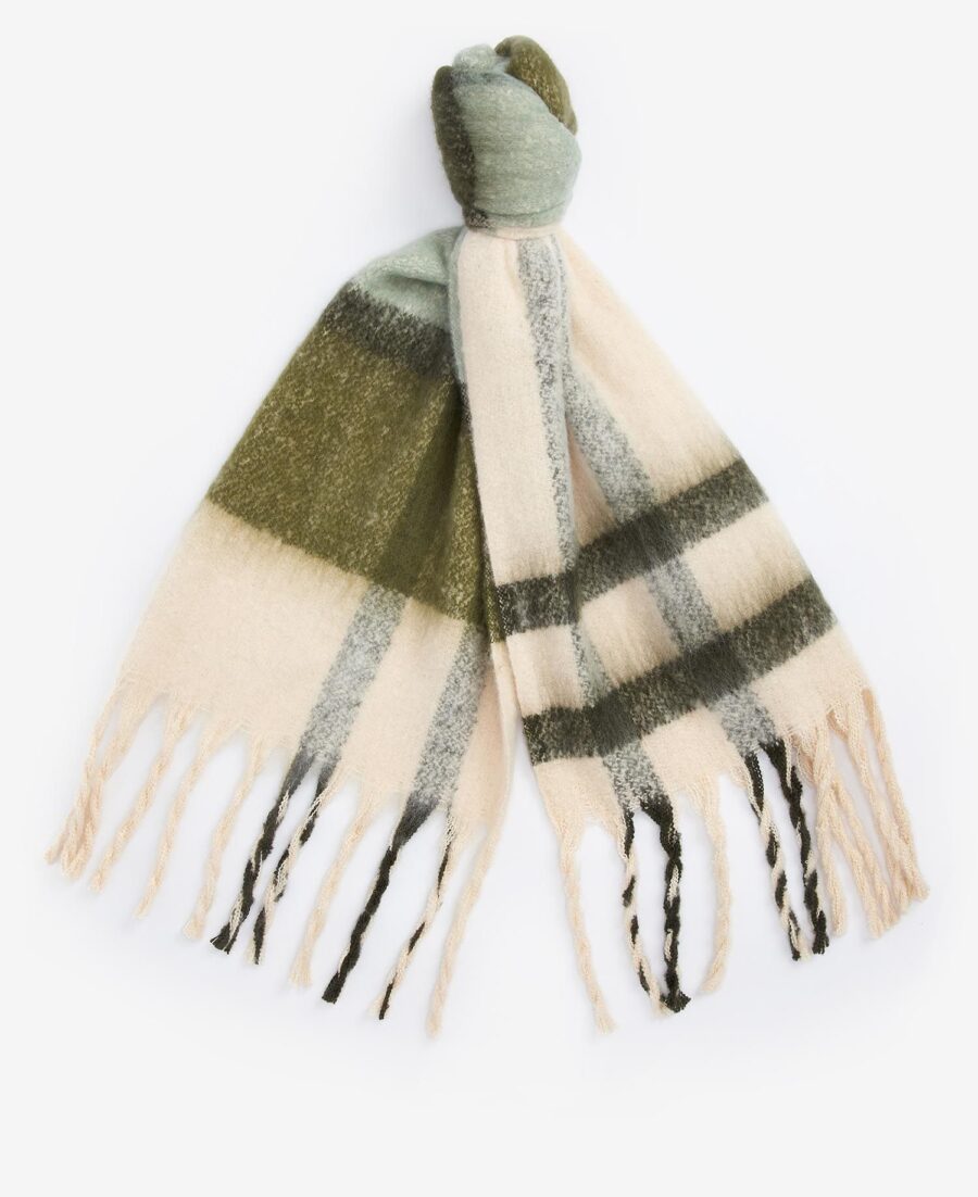 Barbour Isla Tartan Boucle Scarf- Soft Mint