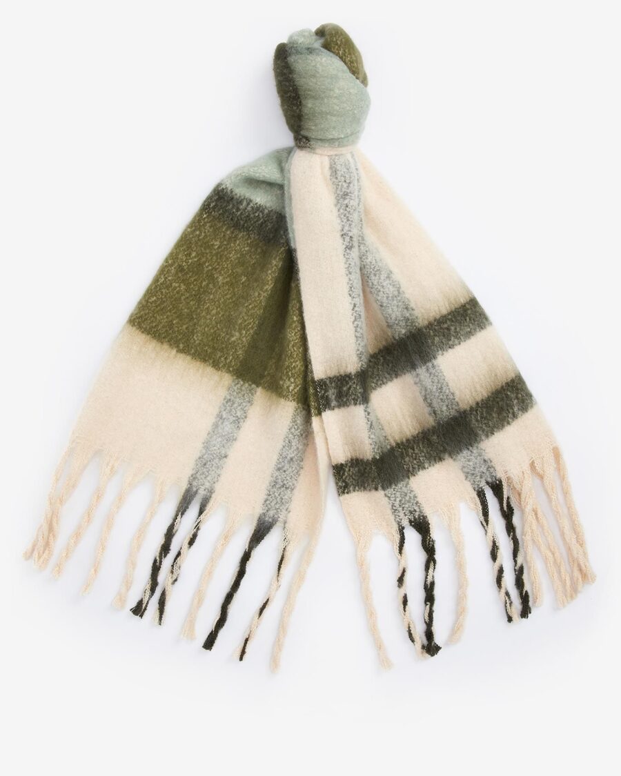 Barbour Isla Tartan Boucle Scarf- Soft Mint