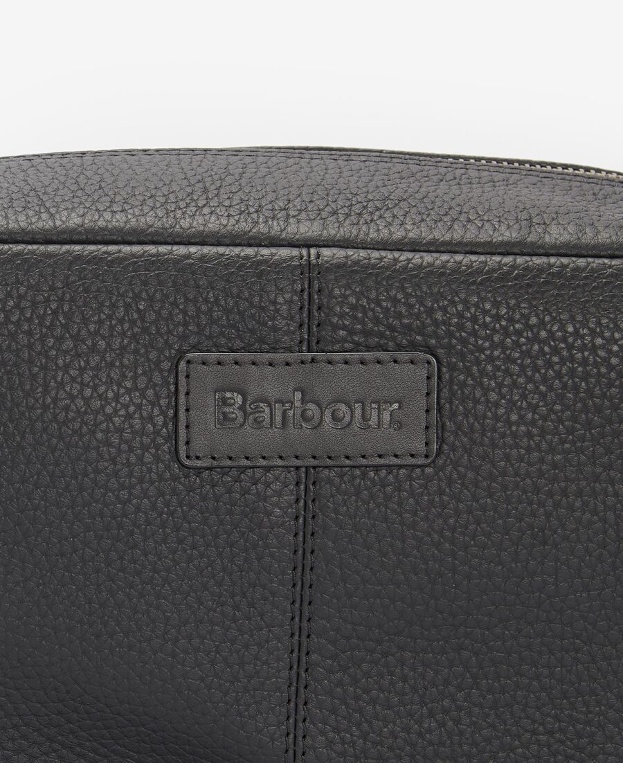 Barbour Highgate Leather Washbag-Black