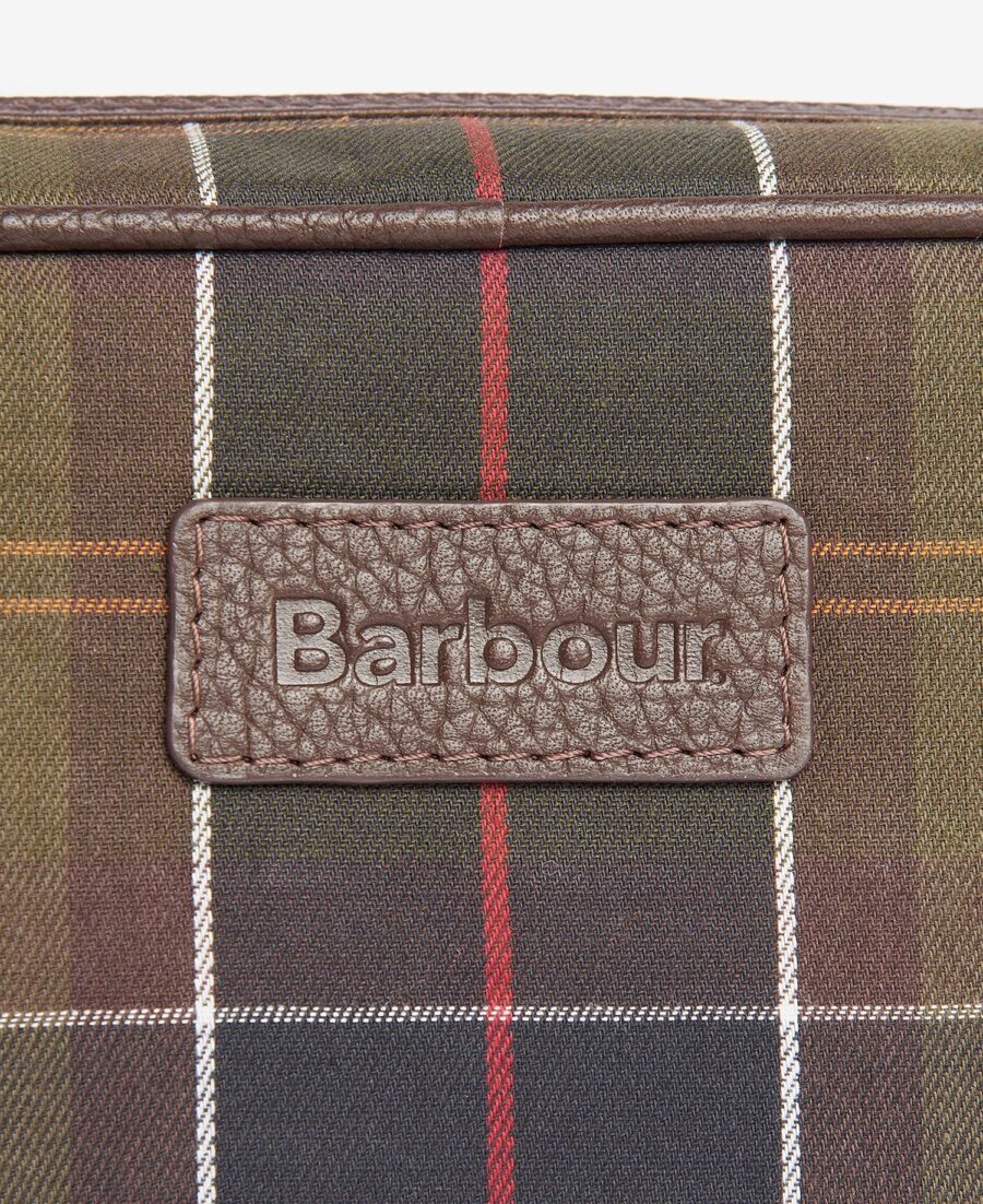 Barbour Tartan & Leather Washbag- Classic Tartan