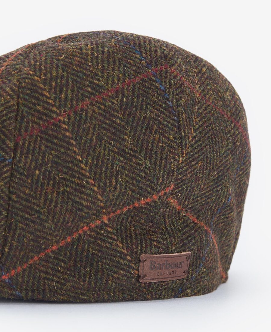 Barbour Wilkin Flat Cap- Olive Herringbone