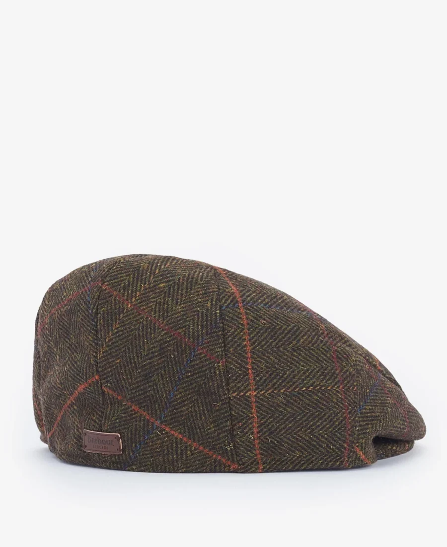 Barbour Wilkin Flat Cap- Olive Herringbone