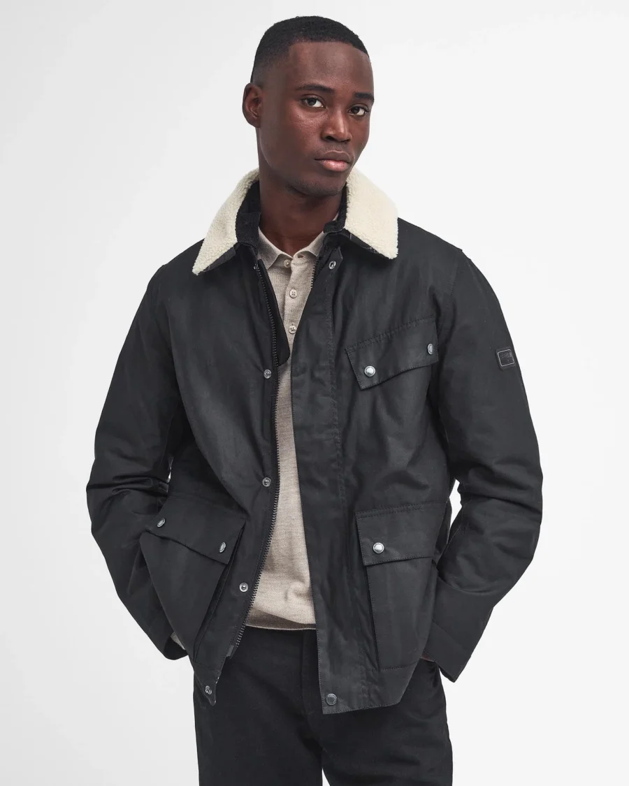 B.Intl Coppice Waxed Jacket-Classic Black