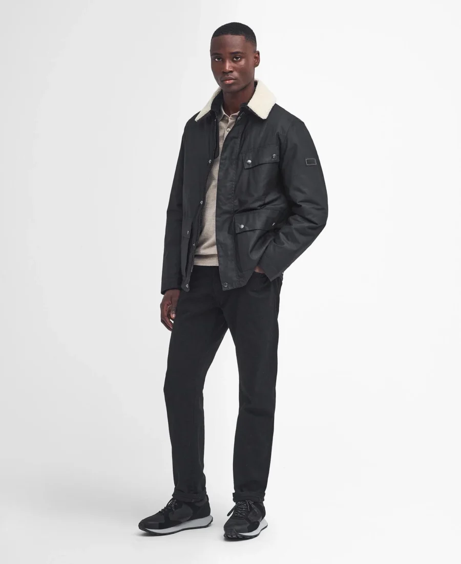 B.Intl Coppice Waxed Jacket-Classic Black