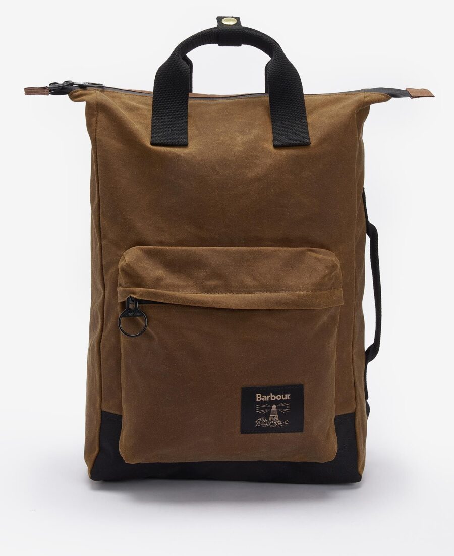 Barbour Field Wax Backpack- Tan/Black