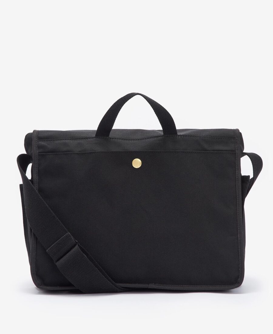 Barbour Field Wax Messenger Bag-Black