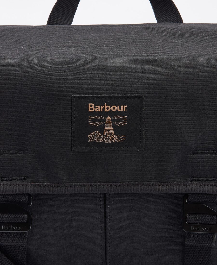 Barbour Field Wax Messenger Bag-Black