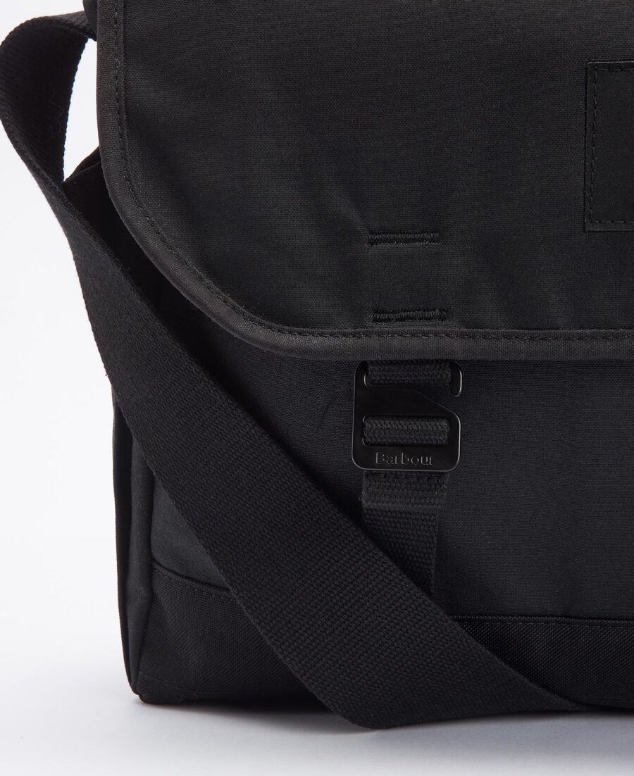 Barbour Field Wax Messenger Bag-Black