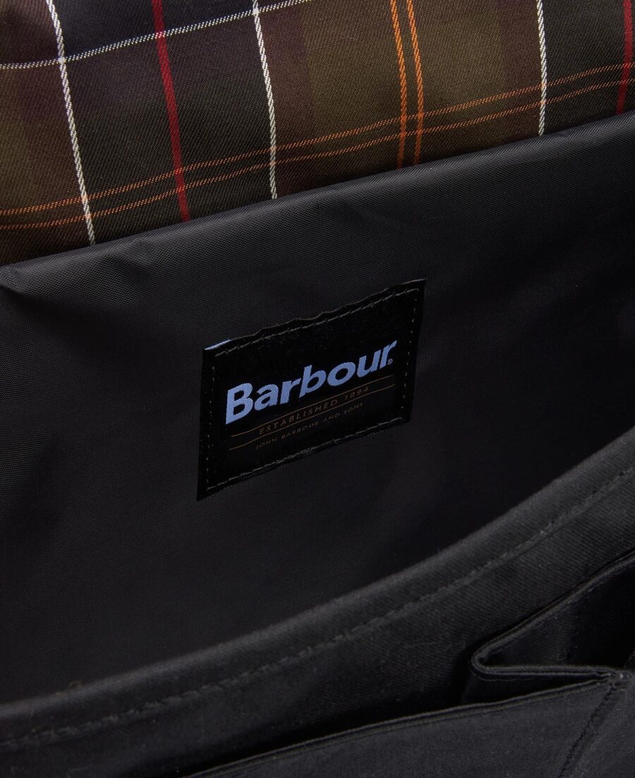 Barbour Field Wax Messenger Bag-Black