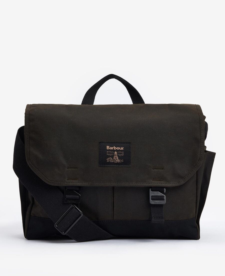 Barbour Field Wax Messenger Bag- Olive