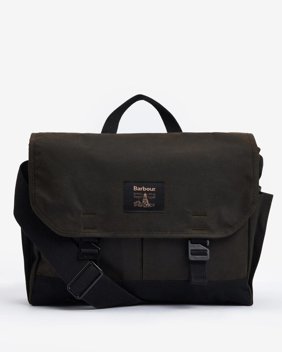 Barbour Field Wax Messenger Bag- Olive